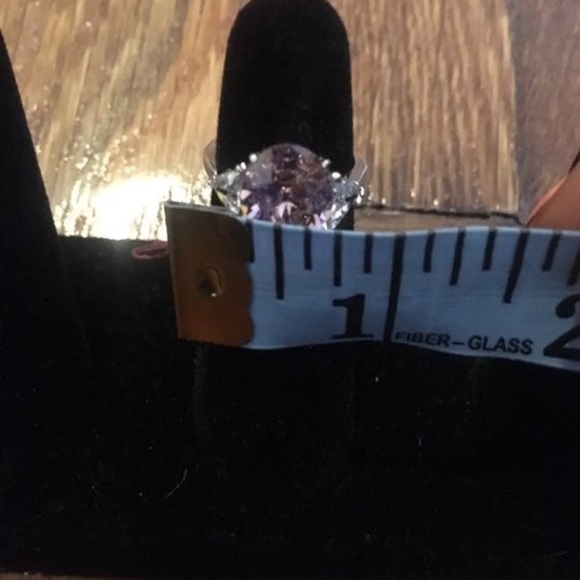 Sterling Silver Ring Pink Topaz diamond CZ size 6 - Picture 7 of 8